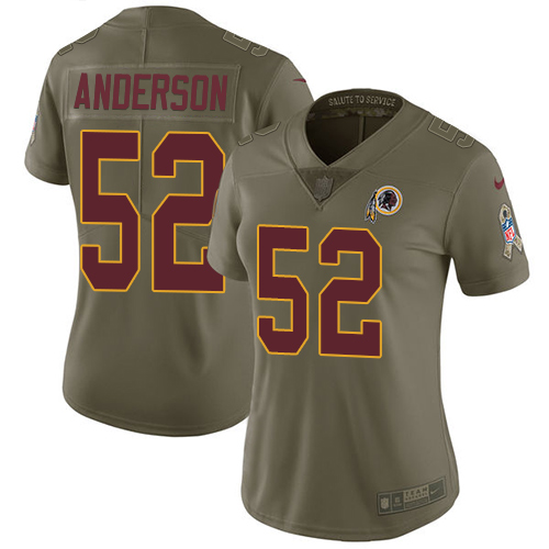 Nike Redskins #52 Ryan Anderson Olive Women's Stitched NFL Limited Salute to Service Jersey